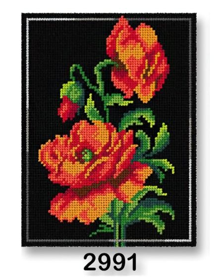 Vyšívací předloha, obrázek na vyšívání 70246/2991 vlčí mák, červená, 18x24cm