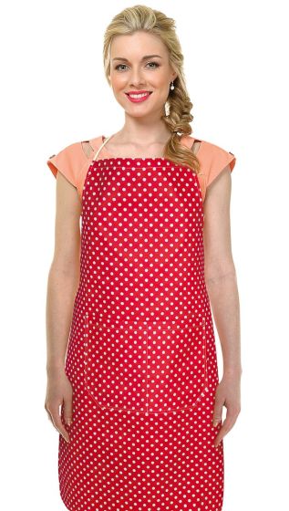 Kuchyňská zástěra ADÉLA 7750/014, PUNTÍK ČERVENÁ, BÍLÁ, 67x84cm