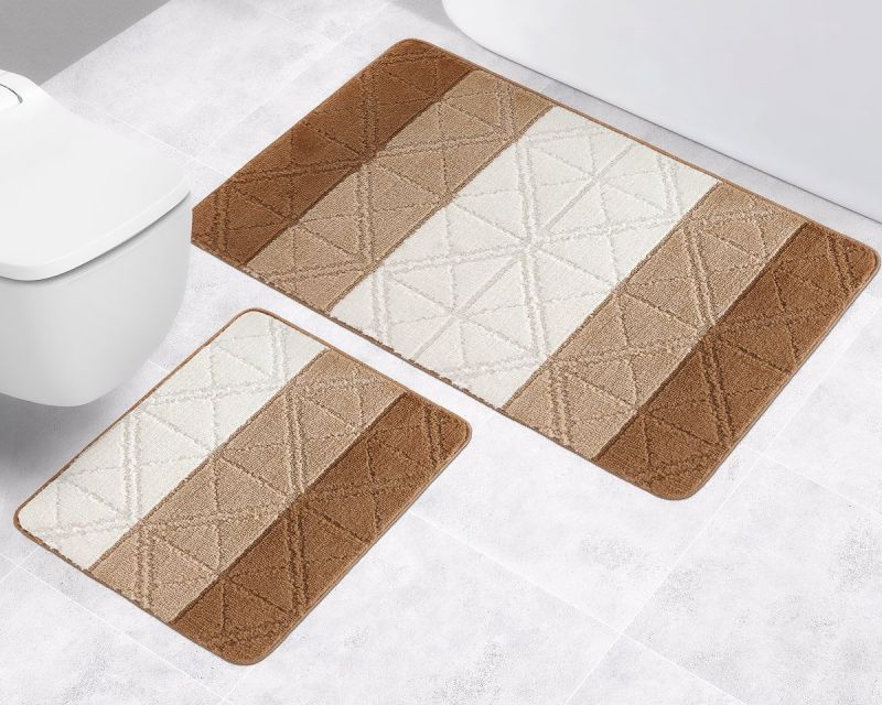 Koupelnová předložka BANY, TROJÚHELNÍKY HNĚDÉ (více rozměrů)