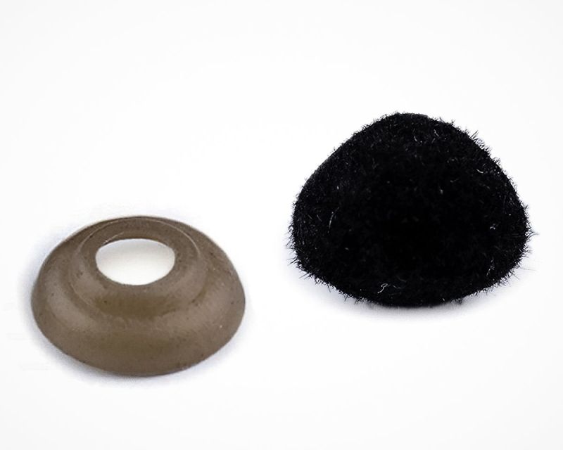 Bezpečnostní nos (čumáček) semišový, jednobarevný černý, 13x18mm