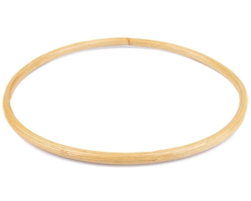 Bambusová ucha na tašky, kruh na lapač snů 780264, světlý, průměr 20cm