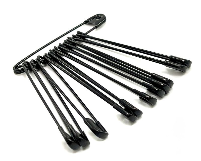 Celokovové spínací špendlíky KOH-I-NOOR 60952/310, černé, délka 60mm, 12 kusů