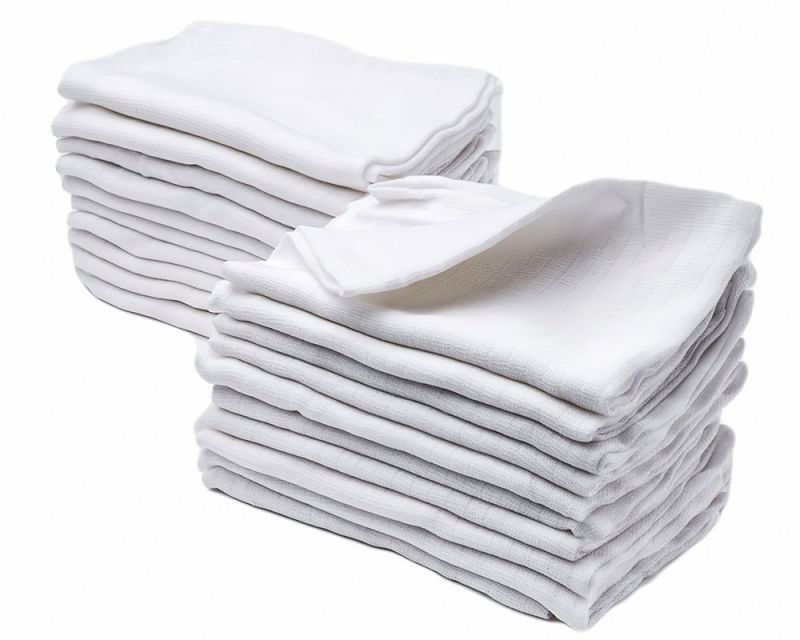 Dětská bavlněná látková plena / osuška TETRA BÍLÁ, 180g/m2, 90x100cm