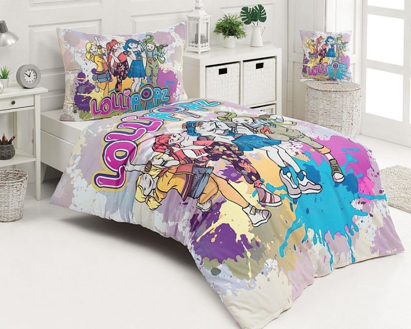 Dětské povlečení Matějovský LOLLIPOPZ, fialová, bavlna hladká, 140x200cm + 70x90cm 