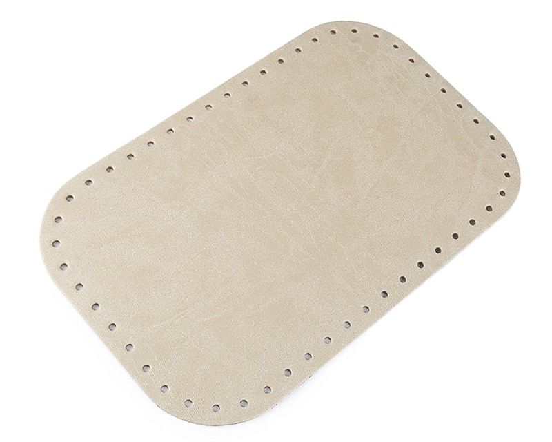 Dno na kabelku / tašku, eko kůže, 780279 jednobarevná A788 ecru, 18x28cm, otvor Ø3 mm