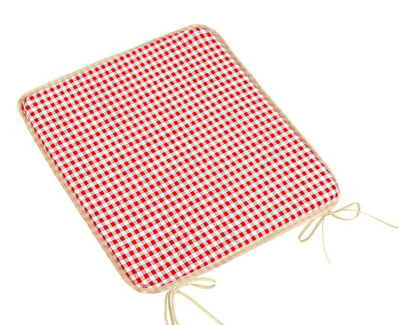 Hladký sedák BERTA 34/609, KOSTIČKA ČERVENÁ, čtverec 40x40cm