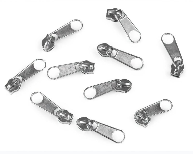 Jezdec ke spirálovému zipu POL 3 mm, 070272/031 stříbrný nikl, kovový, bez aretace / s táhlem