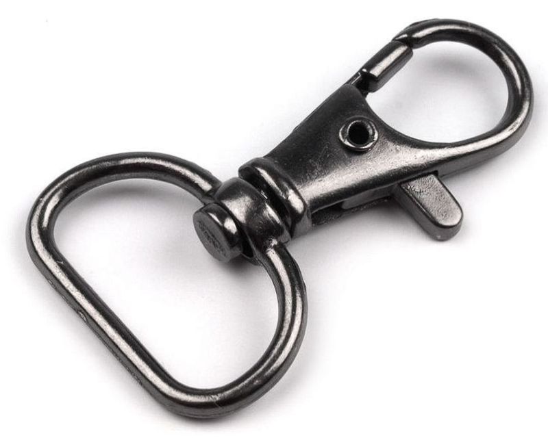 Karabina kovová, s průvlekem 090573-3 nikl, černá, průvlek 18mm