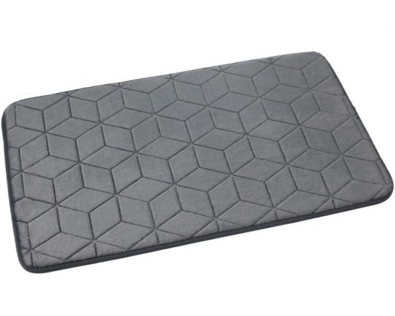 Koupelnová předložka mikrovlákno SUMBA, tmavě šedý geometrický vzor, 45x75cm