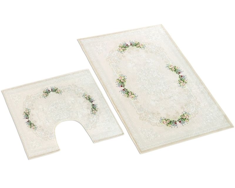 Koupelnová souprava 3D RŮŽIČKY 100x60cm (předložka) + 60x50cm (na WC)