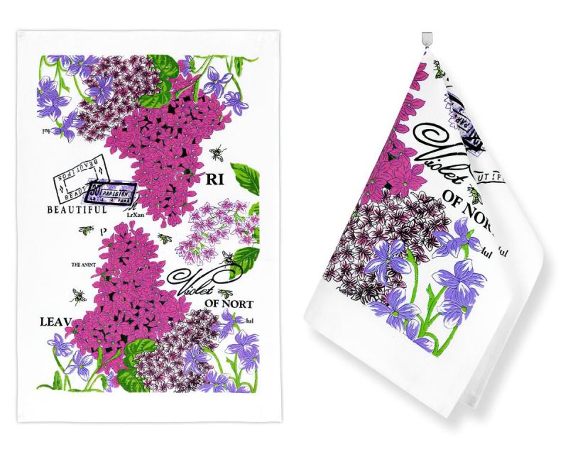 Kuchyňská utěrka froté 201 FIALKA, růžová 1 kus, 40x60cm