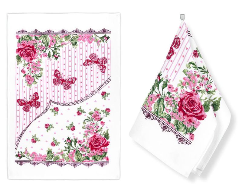 Kuchyňská utěrka froté 206 JARO, růžová 1 kus, 40x60cm