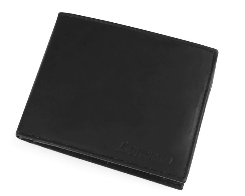 Pánská kožená peněženka 810513/02, černá, matná, 10 x 12 x 2,5 cm