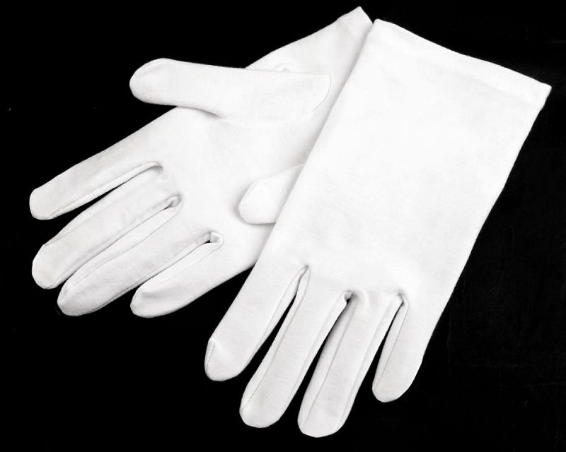 Pánské bavlněné společenské (taneční) rukavičky, 720804, bílé, uni velikost