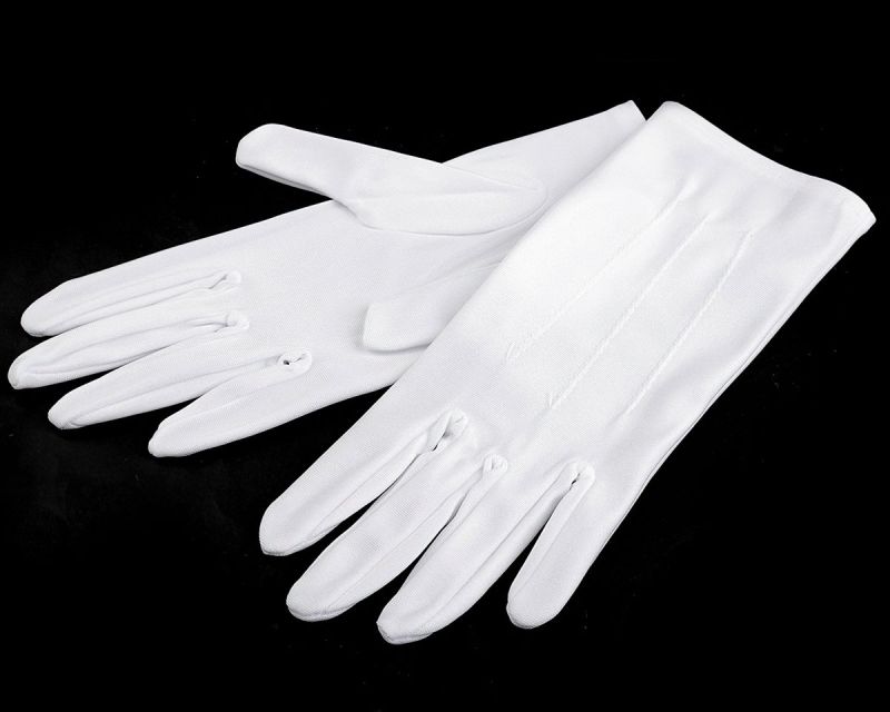 Pánské saténové společenské (taneční) rukavičky, 720778, bílé, velikost L