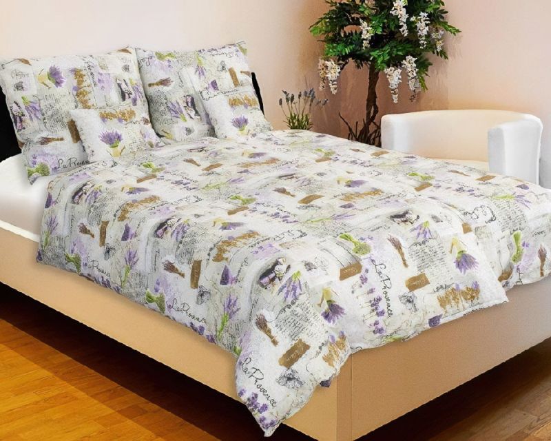 Povlečení KAROLINE 057 provance, fialové, krep, 140x200cm + 70x90cm