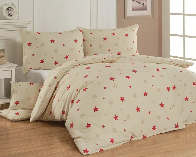 Povlečení Matějovský BERLY, hvězdičky, béžové, flanel premium (více rozměrů)