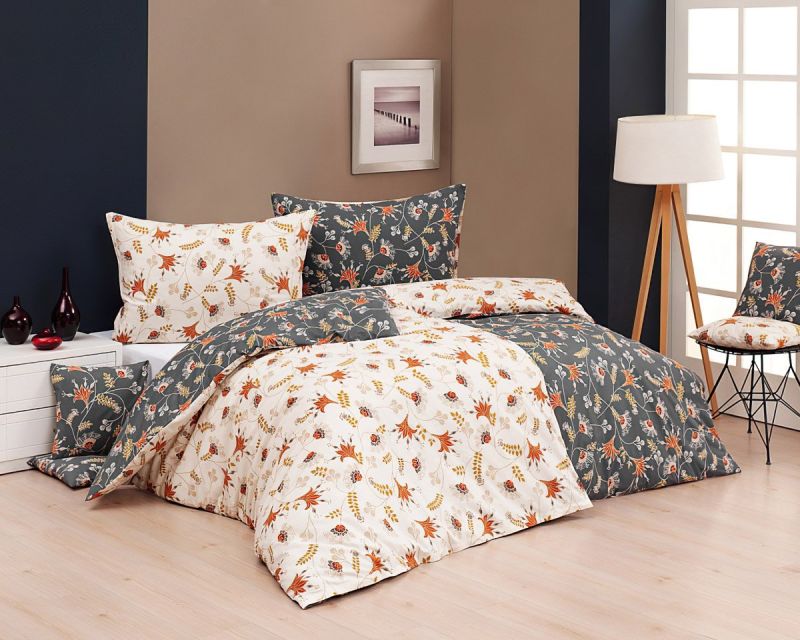 Povlečení Matějovský FILIPPA, květinový vzor, béžová / šedá (více materiálů, rozměrů)