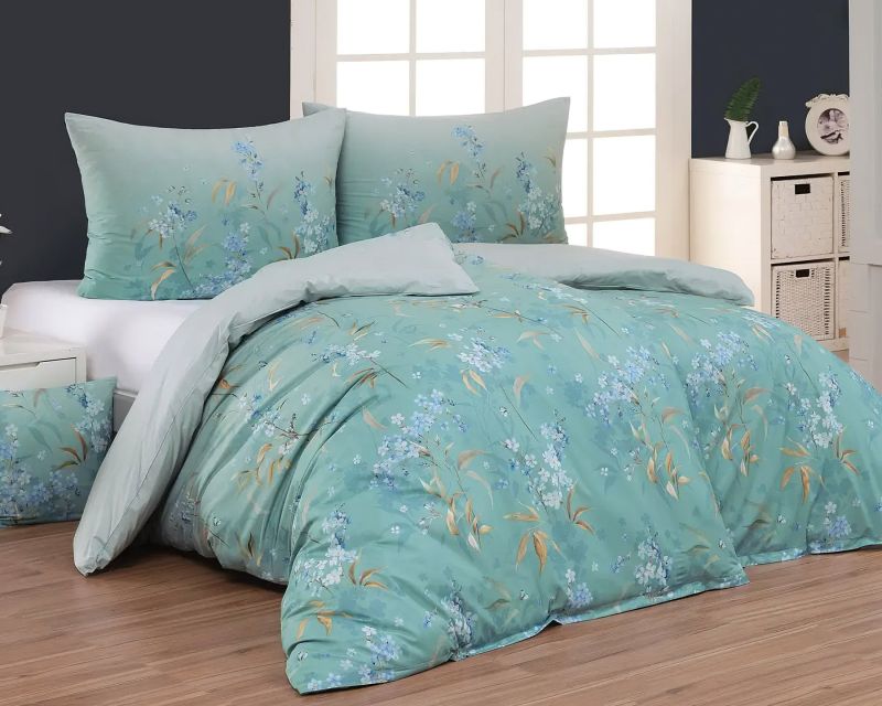 Povlečení Matějovský LIBBY, květinový vzor, tyrkysové, bavlna hladká digitál, (více rozměrů)