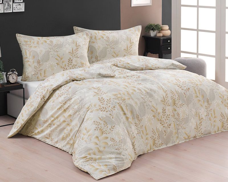 Povlečení Matějovský LIBERTINE, florální vzor, béžové, 140x200cm + 70x90cm, (více materiálů)