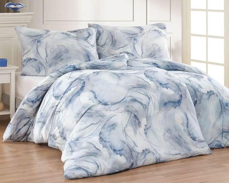 Povlečení Matějovský ODINE, modrý vzor, mako jersey, 140x200cm + 70x90cm