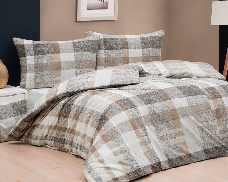 Povlečení Matějovský RODRIGO, káro, béžové (více materiálů, rozměrů)