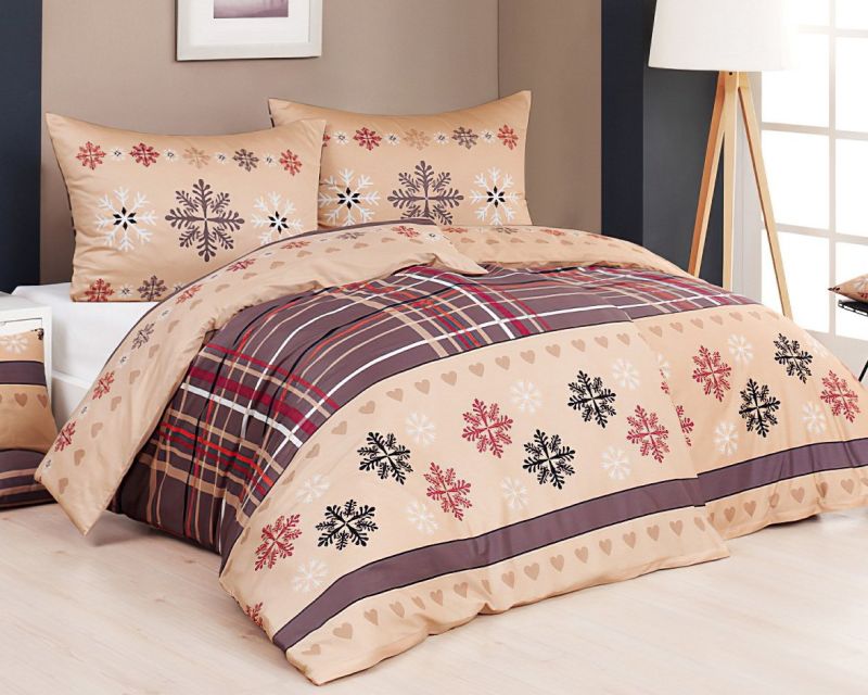 Povlečení Matějovský TINSEL, vločky, béžové (více rozměrů, materiálů)