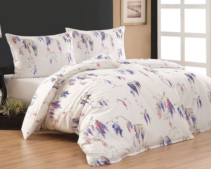 Povlečení Matějovský WISTERIA, fialové větvičky, bílé, bavlna hladká digitál, (více rozměrů)