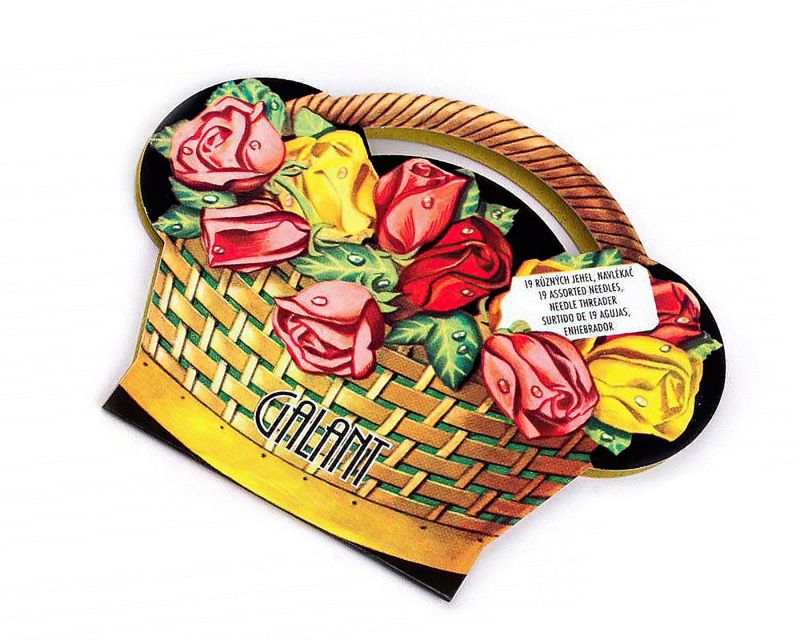 Jehly / sada jehel mapka košíček GALANT 010001 a navlékač nití, 20 kusů (mix velikostí)