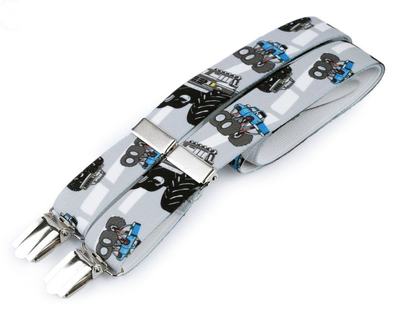 Šle dětské, délka 70cm, šíře 2,5cm, tvar Y, NÁKLAĎÁK šedé, 650249/23