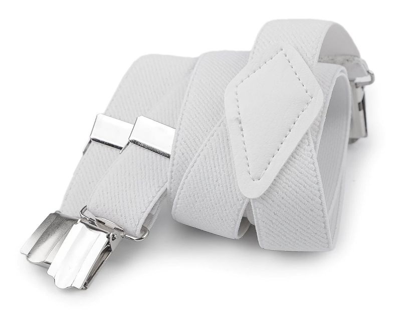 Šle dětské jednobarevné, délka 80cm, šíře 2,5cm, tvar Y, BÍLÉ, 650263/13