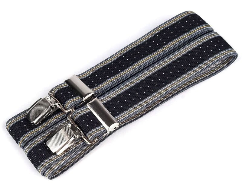 Šle pánské, délka 125cm, šíře 3cm, tvar X, černé proužkované s tečkami, 650255/10