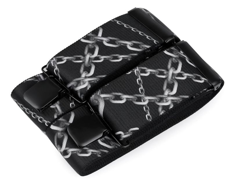 Šle pánské MOTORKÁŘSKÉ - ŘETĚZY ČERNÉ, délka 120cm, šíře 5cm, tvar Y, černé, 650369/02