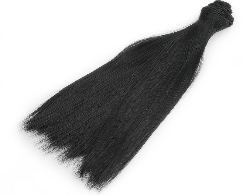 Paruka / vlasy pro panenky 800899/3 černá, délka vlasů 20cm, návin 1m