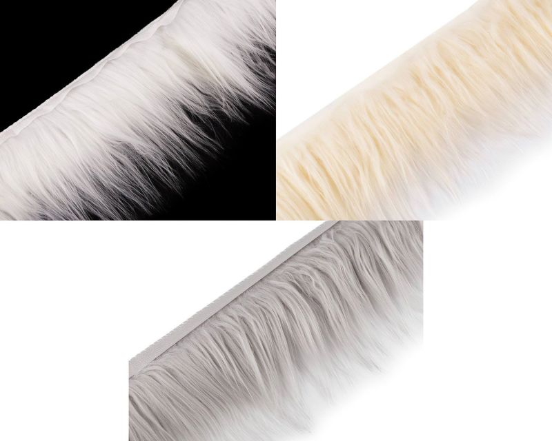 Kožešina / vousy dekorační 870867 jednobarevná, délka chlupů 10cm, šíře 13cm ( v metráži)