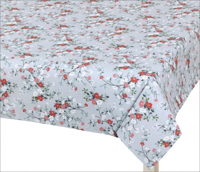 Kuchyňský ubrus DITA 402, KVÍTÍ NA ŠEDÉ, 120x160cm (obdélník)