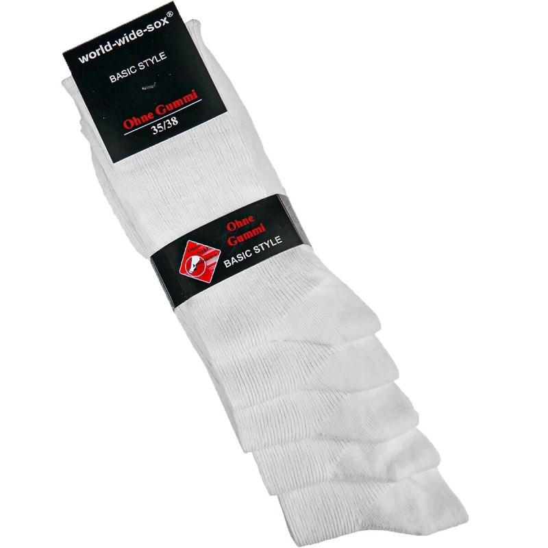 Ponožky zdravotní 12711, bílé, vysoké, bez gumiček, unisex, 5 párů (více velikostí)
