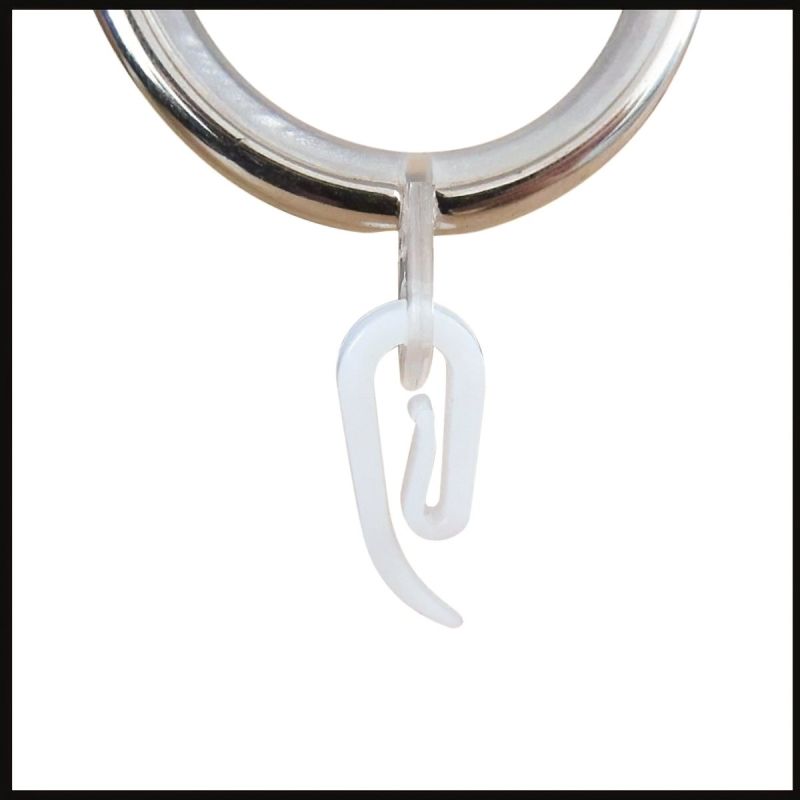 Háček na záclony šnek, bílý, velikost 10x28mm