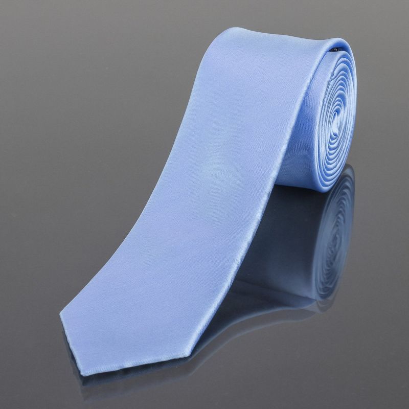 Kravata pánská AMJ úzká jednobarevná KI0013, světle modrá
