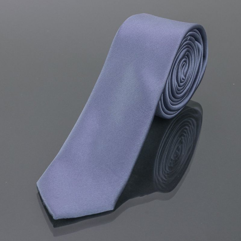 Kravata pánská AMJ úzká jednobarevná KI0014, šedomodrá