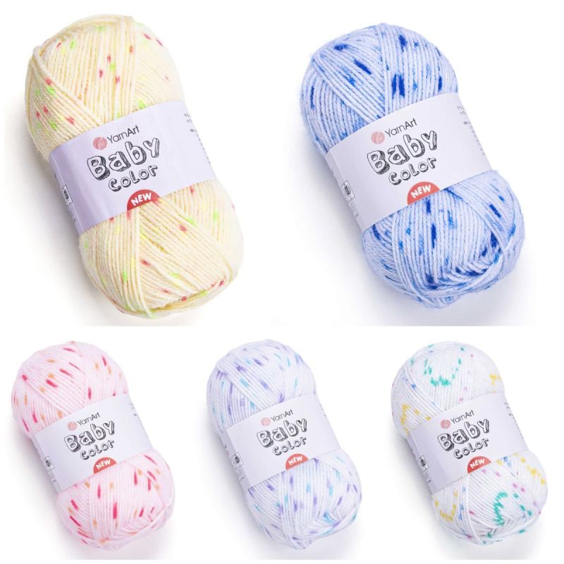 Pletací / háčkovací příze YarnArt BABY COLOR, tweedová, žíhaná, efektní, 50g/150m