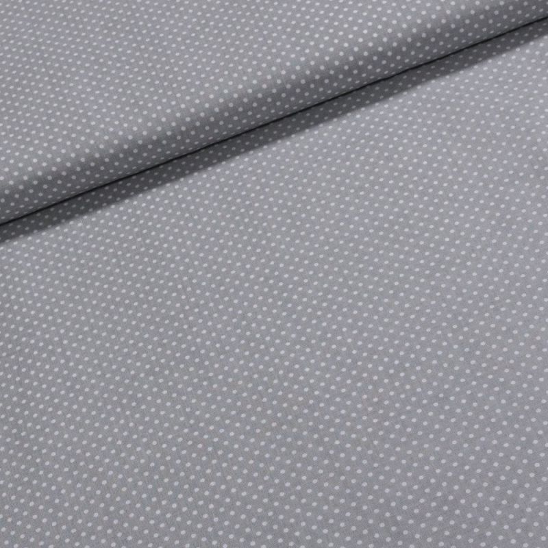 Bavlněné plátno Jolana JO004/07 bílý puntík na šedé 2 mm, š.150cm (látka v metráži)