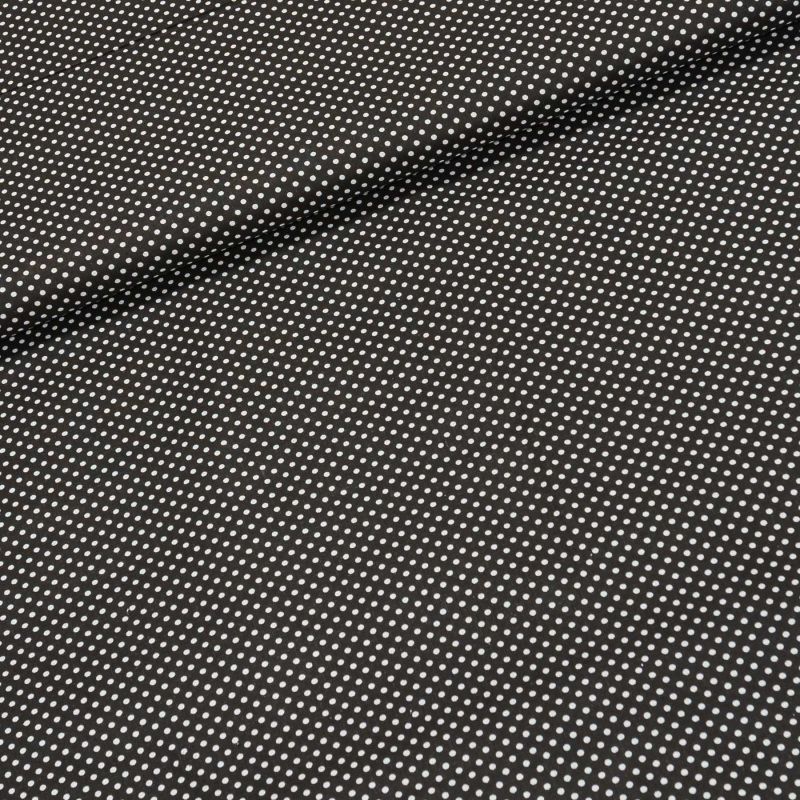 Bavlněné plátno 103000/7676 BLACK, bílý puntík na černé, š.140cm (látka v metráži)