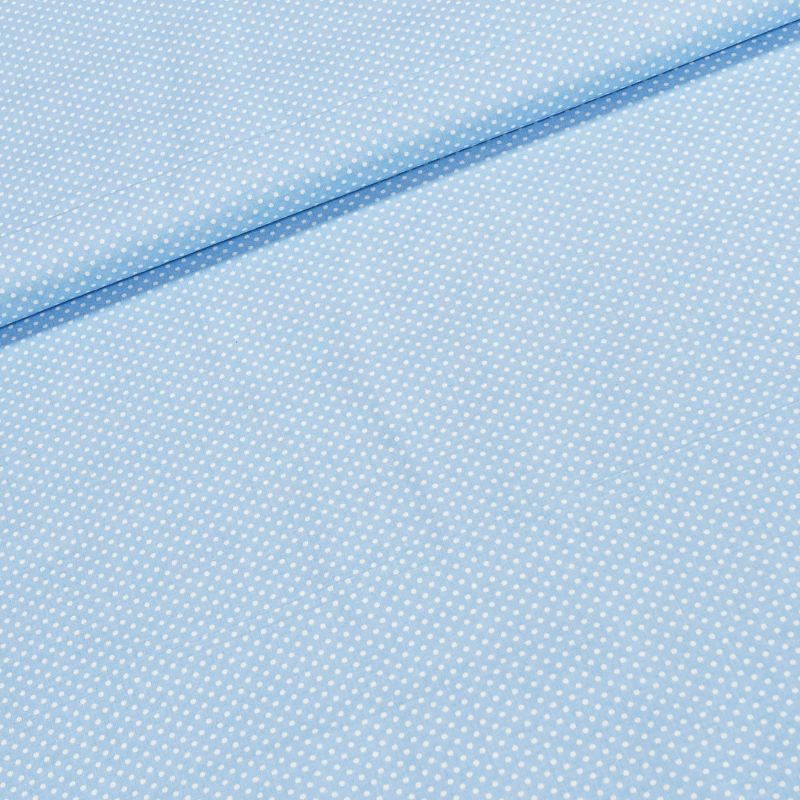 Bavlněné plátno 103000/7676 LT.BLUE, bílý puntík na světle modré, š.140cm (látka v metráži)