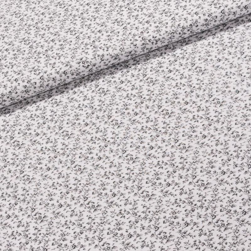 Bavlněné plátno 4449-014 drobný černý kvítek, š.160cm (látka v metráži)