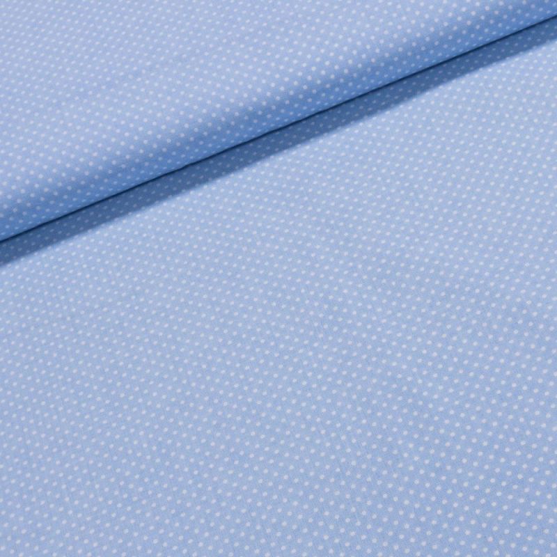 Bavlněné plátno Jolana JO004/09 bílý puntík na světle modré 2 mm, š.150cm (látka v metráži)