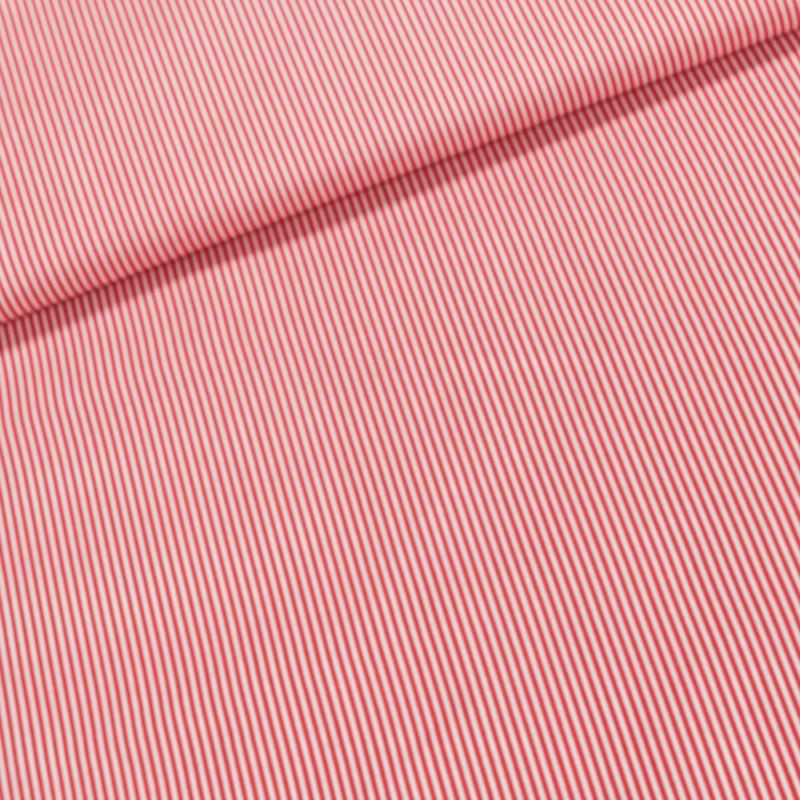 Bavlněné plátno Jolana JO002/01 bílý a červený proužek 2mm, š.150cm (látka v metráži)