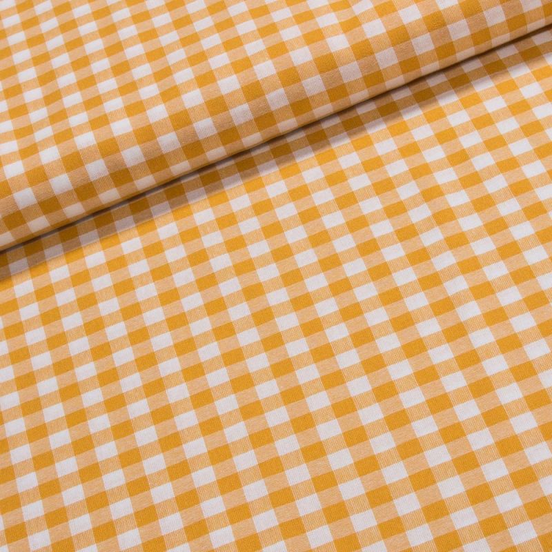 Bavlněný kanafas SOFI 1x1cm žlutý, š.140cm (látka v metráži)