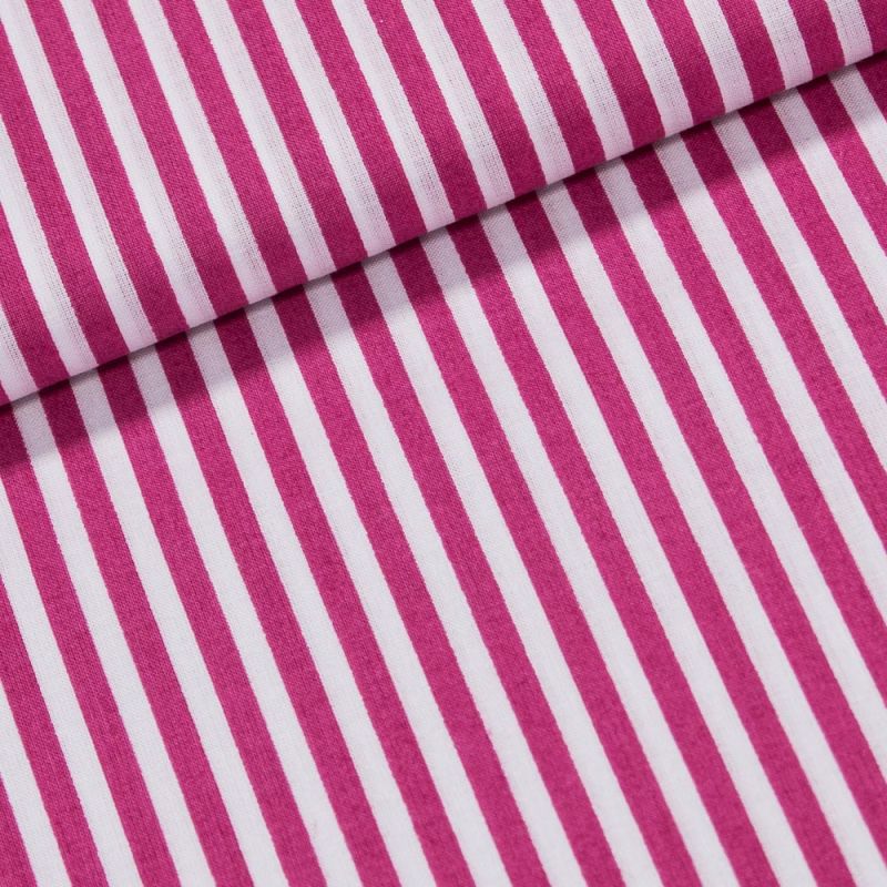 Bavlněné plátno Jolana JO003/25 růžový a bílý proužek 5mm, š.150cm (látka v metráži)