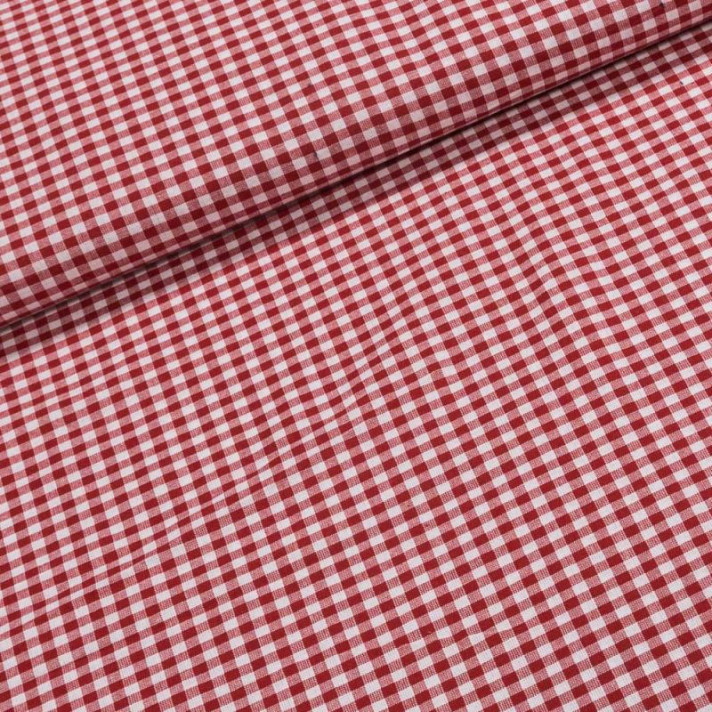 Bavlněný kanafas SOFI 0,5x0,5cm červený, š.140cm (látka v metráži)